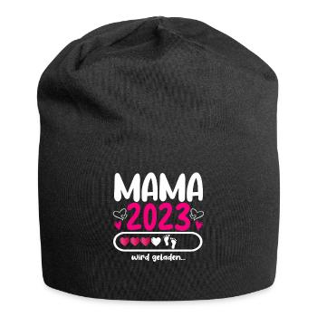Mama 2023 Mutter werden in Schwangerschaft Baby - Jersey-Beanie - Schwarz - Vorne