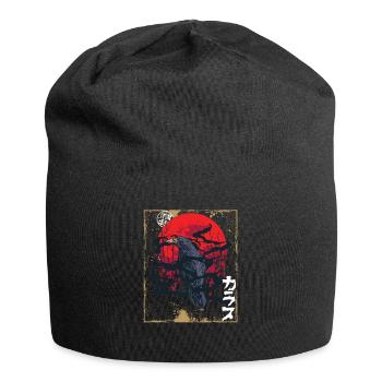 Gothic Skull-Red Moon-Black Crow - Jersey Beanie - black - Front