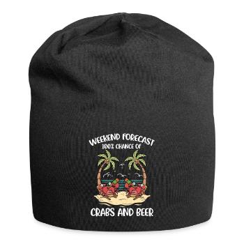 Crab And Beer Krabbe Geschenk - Jersey-Beanie - Schwarz - Vorne