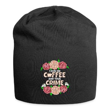 Je cours sur le café et le vrai crime - Bonnet en jersey - noir - Devant