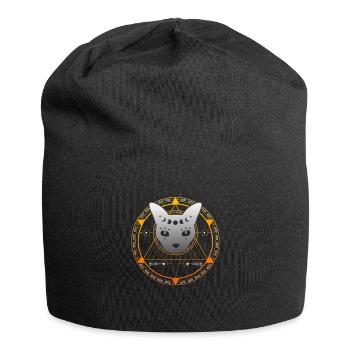Géométrie Sacrée Chat Magique Wicca Goth - Bonnet en jersey - noir - Devant