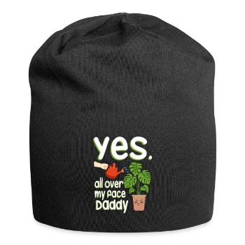Oui partout sur mon visage Daddy Monstera Plantes - Bonnet en jersey - noir - Devant