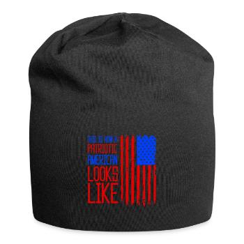 So Sieht Ein Patriotischer Amerikaner Aus USA - Jersey-Beanie - Schwarz - Vorne