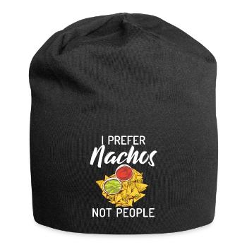 Nacho Lover Nacho Geschenk Mexikanisches Essen - Jersey-Beanie - Schwarz - Vorne
