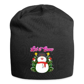 Let it Snow Snowman Christmas - Jersey Beanie - black - Front