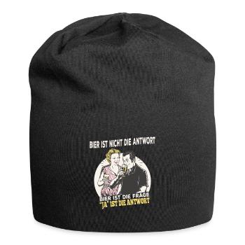 Bier ist nicht die Antwort Bier Party Saufen - Jersey-Beanie - Schwarz - Vorne