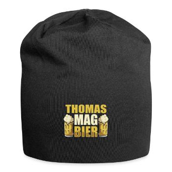 Thomas mag Bier Name Geburtstag - Jersey-Beanie - Schwarz - Vorne