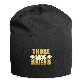 Thore mag Bier Name Geburtstag - Jersey-Beanie - Schwarz - Vorne