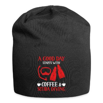 Ein Guter Tag Beginnt Mit Kaffee - Jersey-Beanie - Schwarz - Vorne
