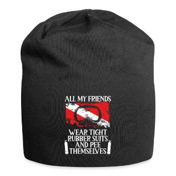 Alle Meine Freunde Tragen Enge Anzüge - Jersey-Beanie - Schwarz - Vorne
