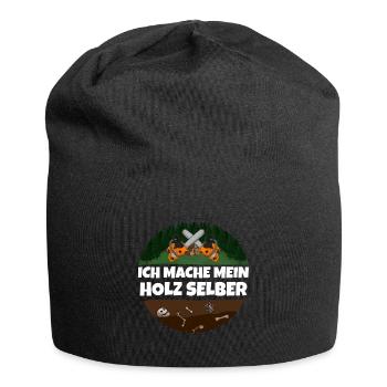 Ich mache mein Holz selber Kettensäge überkreuzt - Jersey-Beanie - Schwarz - Vorne