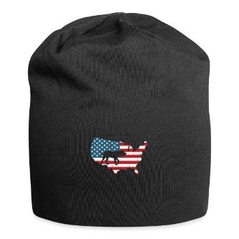 Bulldog America USA Race de chien de compagnie - Bonnet en jersey - noir - Devant