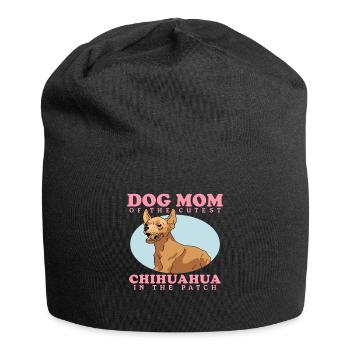 Chihuahua Mom | Hundebesitzer Hunde Geschenk - Jersey-Beanie - Schwarz - Vorne