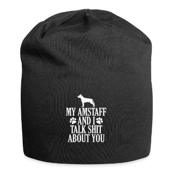 My Terrier and I talk Shit about you - Jersey-Beanie - Schwarz - Vorne