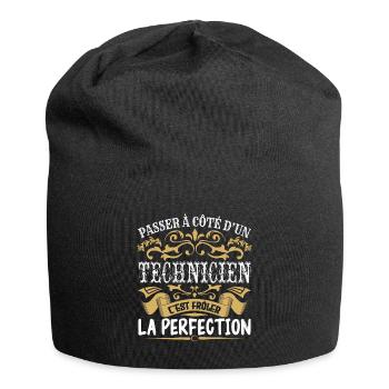 Le Meilleur Technicien | Technicien à la perfectio - Bonnet en jersey - noir - Devant