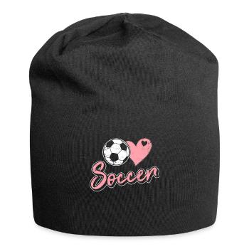 Soccer Lover Heart and Ball Soccer Lover Girls Soc - Jersey-Beanie - Schwarz - Vorne