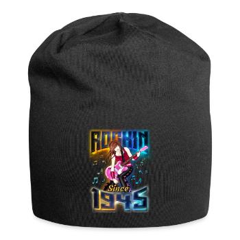 Rockin depuis 1945 Fan de musique rock 77e anniversaire - Bonnet en jersey - noir - Devant