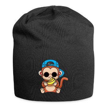 Just Freaking Love Monkeys And Bananas - Jersey Beanie - black - Front
