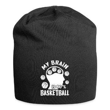 Basketball Player My Brain Is 80 % Basketball Gift - Jersey-Beanie - Schwarz - Vorne