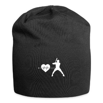 Battements de cœur de baseball - Bonnet en jersey - noir - Devant