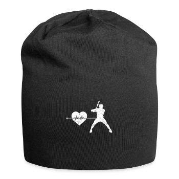 Battements de cœur de baseball - Bonnet en jersey - noir - Devant