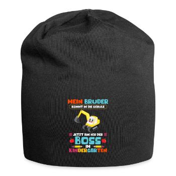 Mon frère vient à l’école Maintenant je suis patron - Bonnet en jersey - noir - Devant