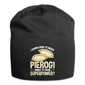 Pierogi Maker Quelle est votre superpuissance Polish FoodPi - Bonnet en jersey - noir - Devant