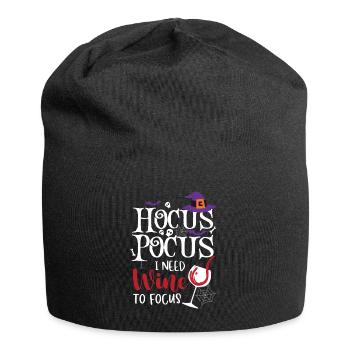 Hocus Pocus I Need Wine To Focus - Jersey-Beanie - Schwarz - Vorne