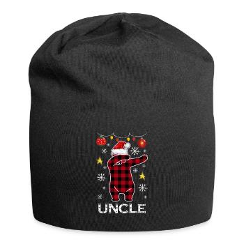 Plaid Bär Dabbing für Onkel Dezember Weihnachten - Jersey-Beanie - Schwarz - Vorne