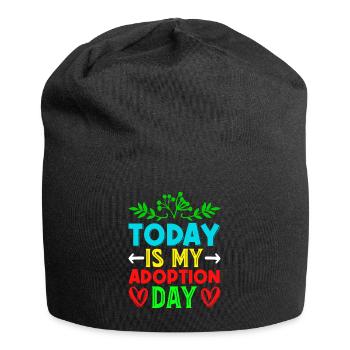 Heute Ist Mein Adoptionstag Rettungstag Für Einen - Jersey-Beanie - Schwarz - Vorne