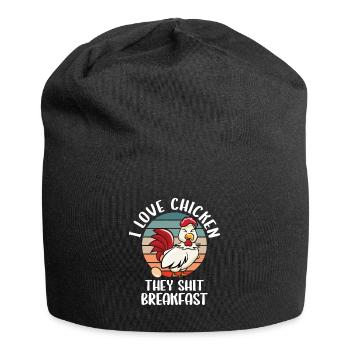 I Love Chicken They Shit Breakfast - Jersey Beanie - black - Front