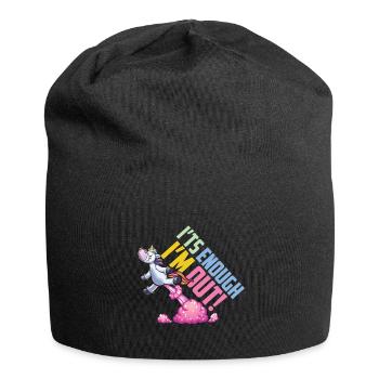 Licorne c’est assez dans le dehors - Bonnet en jersey - noir - Devant
