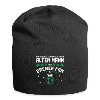 Alter Mann - Bremen Fan | Fußball Fan Design - Jersey-Beanie - Schwarz - Vorne