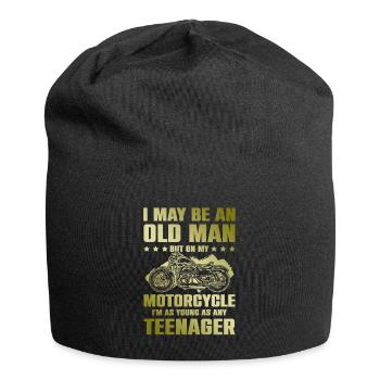 Motorcycle old man - Jersey Beanie - black - Front