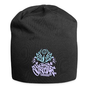 Streetart, Urban-Graffiti, Graffiti-Grunge - Jersey-Beanie - Schwarz - Vorne