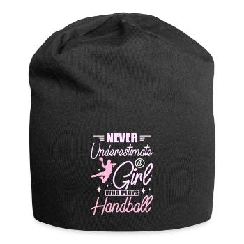 Never underastemate a girl who plyas handball - Jersey-Beanie - Schwarz - Vorne
