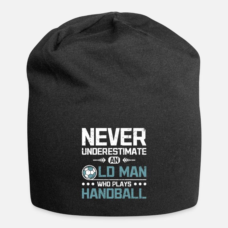 Never underestimate an old man who plays handball - Jersey-Beanie - Schwarz