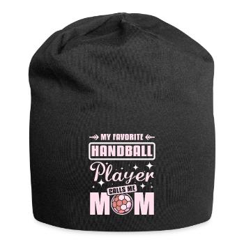 My favorite handball player calls me mom - Jersey-Beanie - Schwarz - Vorne