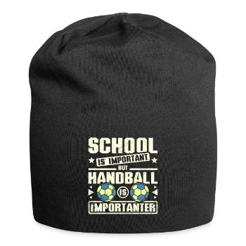 School is important but handball is importanter - Jersey-Beanie - Schwarz - Vorne