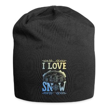 I Love Snow - Jersey-Beanie - Schwarz - Vorne