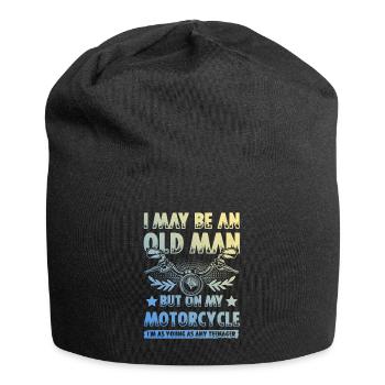 Motorcycle old man - Jersey Beanie - black - Front