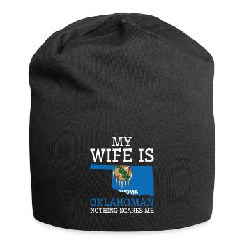 Nichts macht mir Angst Oklahoman Frau Oklahoma - Jersey-Beanie - Schwarz - Vorne