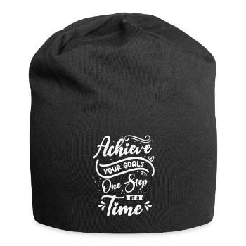 Goal Typography Life Quotes Positive Message - Jersey Beanie - black - Front