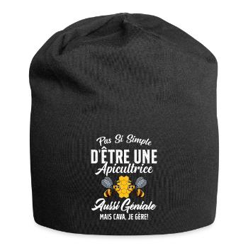 Si Simple D'être Une Apicultrice Géniale Citation - Bonnet en jersey - noir - Devant