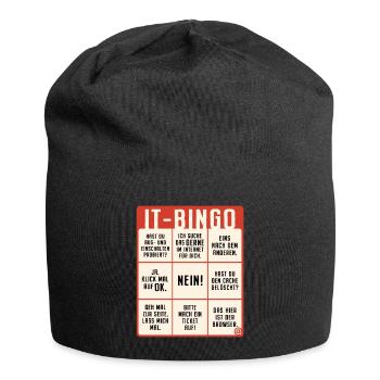 IT Support Bingo Service Desk IT Helpdesk Sysadmin - Jersey-Beanie - Schwarz - Vorne