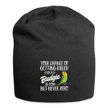 Budgerigar Perruche Oiseau Cadeau pour animaux de compagnie - Bonnet en jersey - noir - Devant