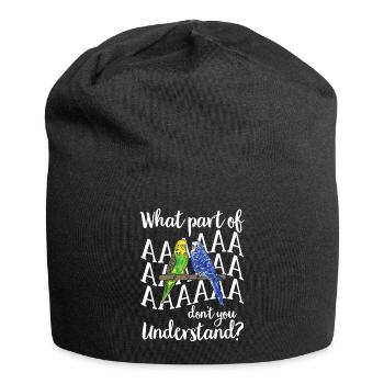 Wellensittich Sittich Vogel Haustier Geschenk - Jersey-Beanie - Schwarz - Vorne