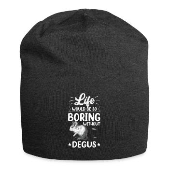 Wäre langweilig ohne Degu chilenisches Nagetier - Jersey-Beanie - Anthrazit - Vorne
