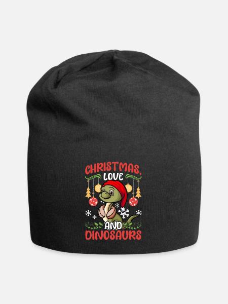 Dino Junge Boy Kinder Weihnachen Liebe Dinosaurier - Jersey-Beanie - Schwarz