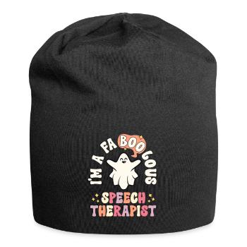 Faboolous Speech Therapist Halloween SLP Retro - Jersey Beanie - black - Front
